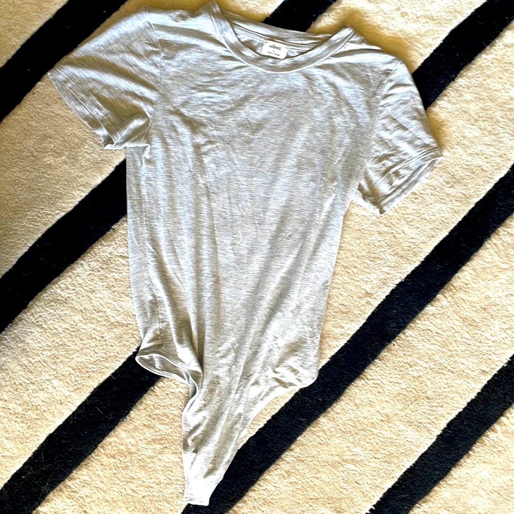Aritzia Light Grey Tshirt Bodysuit